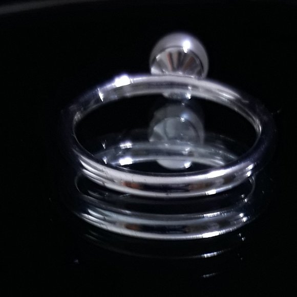 June BirthStone GENUINE Pearl Ring Sterling Promise SIZE 10 - Picture 11 of 12